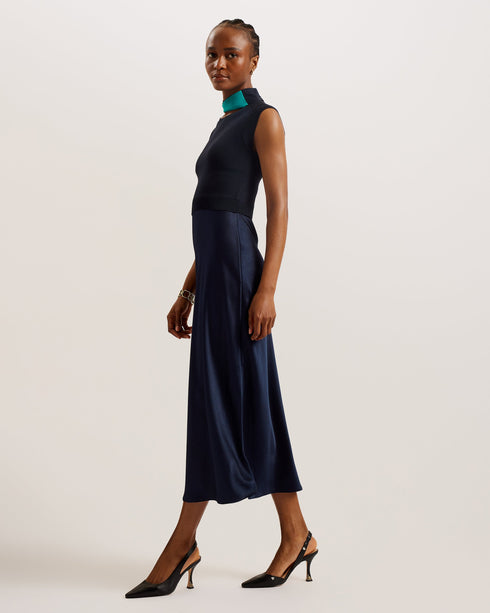 HISAKO-Dresses-Sleeveless Waterfall Ruffle Midi Dress- Ted Baker Romania